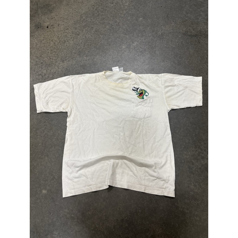 Vintage 90s Warner Bros Michigan J. Frog Embroidered Pocket T Shirt Size Large